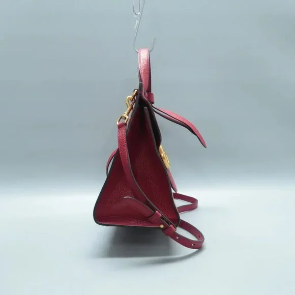 100% Authentic GUCCI GG Marmont Red Leather Satchel 922-12524 - Picture 4 of 12